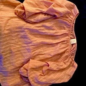 Pink stripe off shoulder top